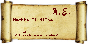 Machka Eliána névjegykártya
